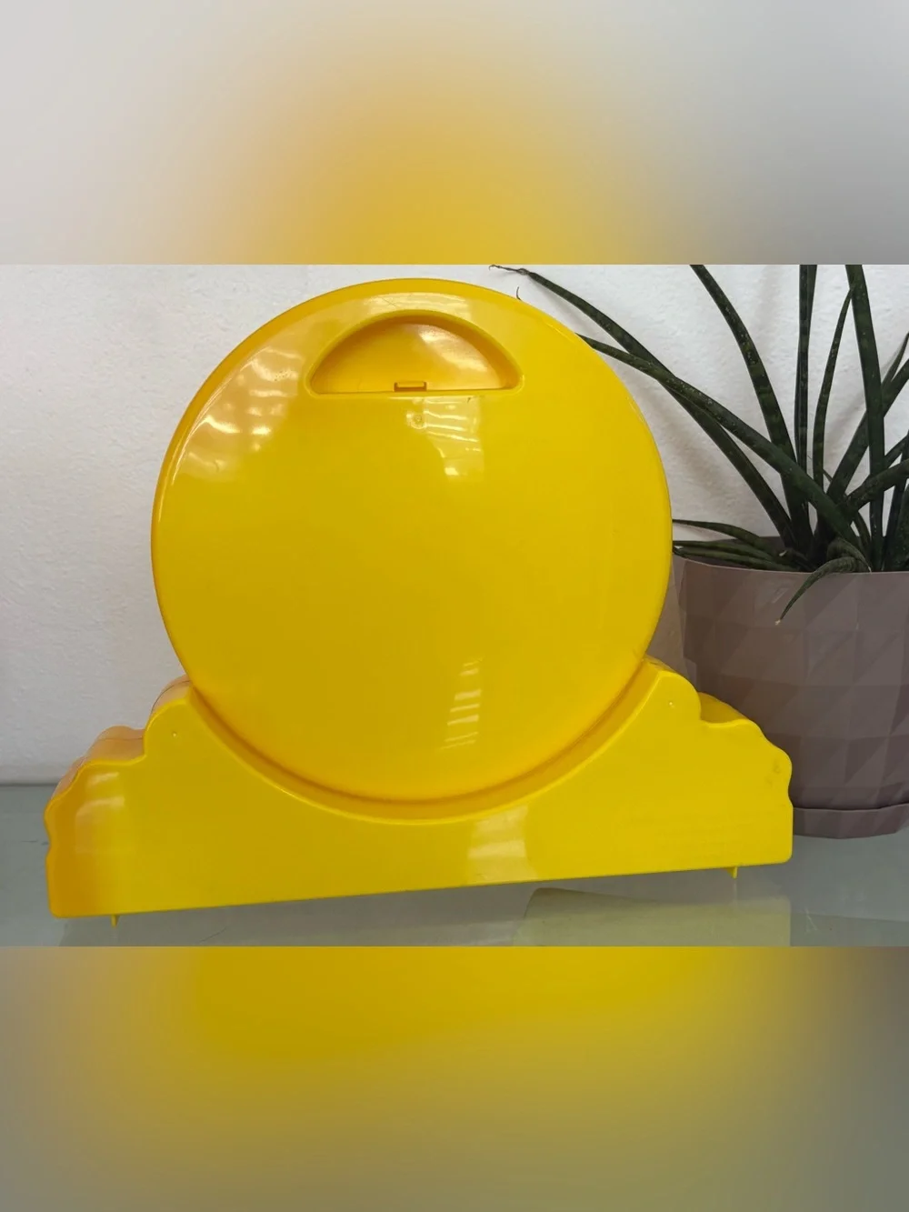 Vintage Large Plastic Smiley Stationary Carrying Case or Decor